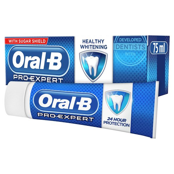 Oral-B Pro-Expert Toothpaste, Healthy Teeth Whitening, 75 ml, Protection & Strengthen with Sugar Shield, Fresh Mint