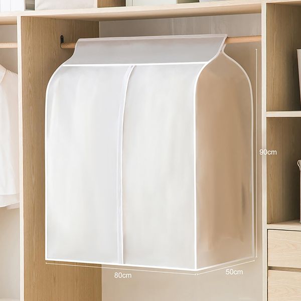 Clothes Cover, Rack Cover, Closet Storage, Clothes Cover, Suit Cover, Clothes Storage, Collectively Storage, Translucent, PEVA Material, Insect Repellent, Dustproof, Washable, For Closets, 35.4 x 31.5 x 19.7 inches (90 x 80 x 50 cm), Includes 1 Dustproof 