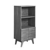 Modway Render  Mid-Century Modern Display Cabinet Bookshelf in Charcoal