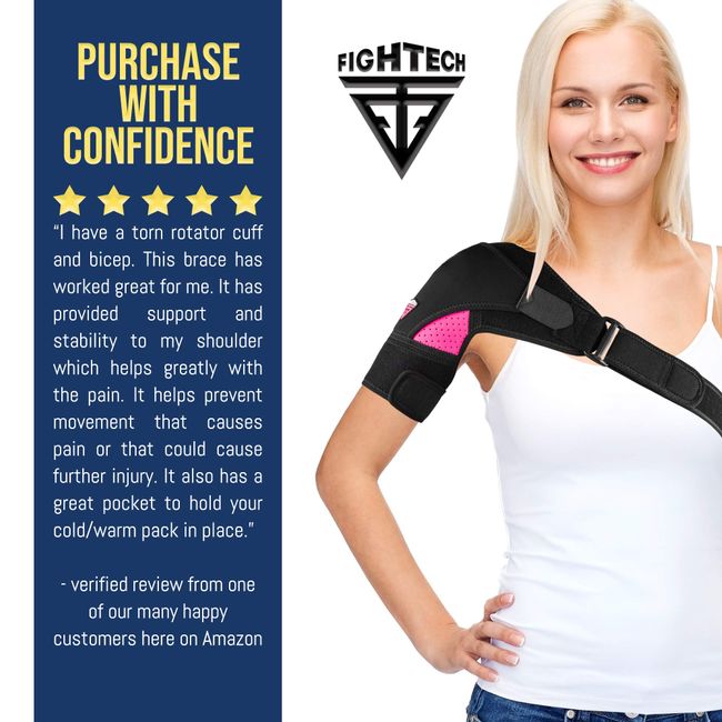 FIGHTECH Shoulder Brace for Men and Women | Compression Support for Torn Rotator