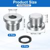 sourcing map 2Pcs G1/2x14 Inner Hex Head Pipe Fitting Plug, Universal Carbon Steel Thread Socket Plug with Black O-Ring for Terminate Pipe Ends or Replacement Drains