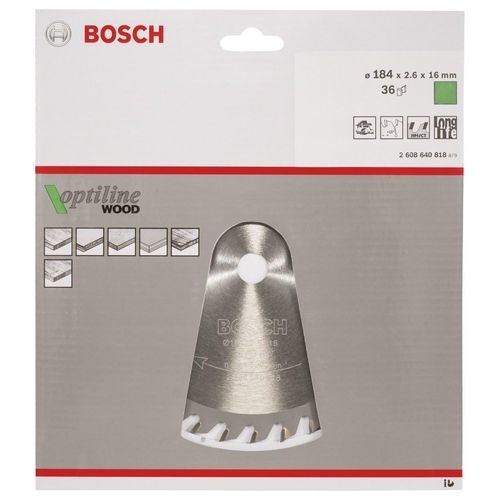 Bosch 2608640818 184 X 2.6 X 16/36 Opti Wood Circular Saw Blade Hand