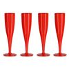 Product Pro 10 x Red Plastic Prosecco Flutes, Biodegradable 175ml Capacity