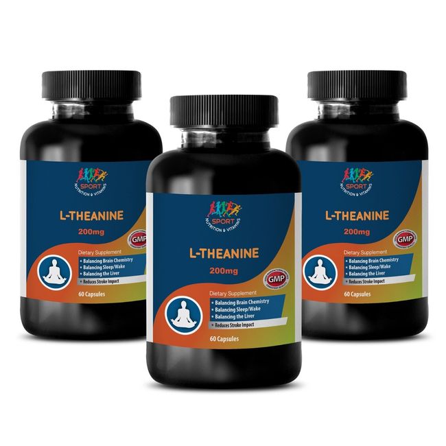 Moos Support - L-THEANINE EXTRACT 200MG - Instills Deeper Sleep - 3 Bottles