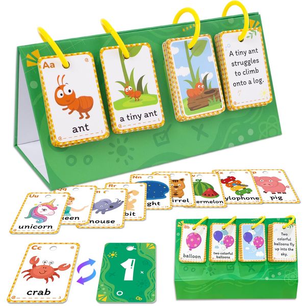 104Pcs Basic Phrase Sentence Builder Flash Cards for Kids Word Phrase Sentence Education Card for Toddler Vocabulary and Sentence Drawing Cards Table Flashcards Toy