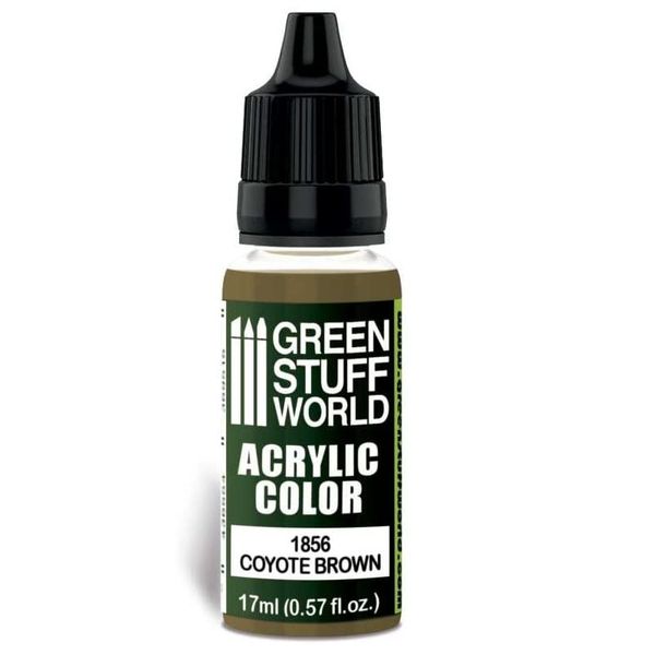 Green Stuff World Acrylic Pints | Modeling Colours 17ml Dropper (Coyote Brown)