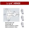 50-Pack 1-1/4"Overlay Soft Close Face Frame 105° Compact Cabinet Hinges Handware
