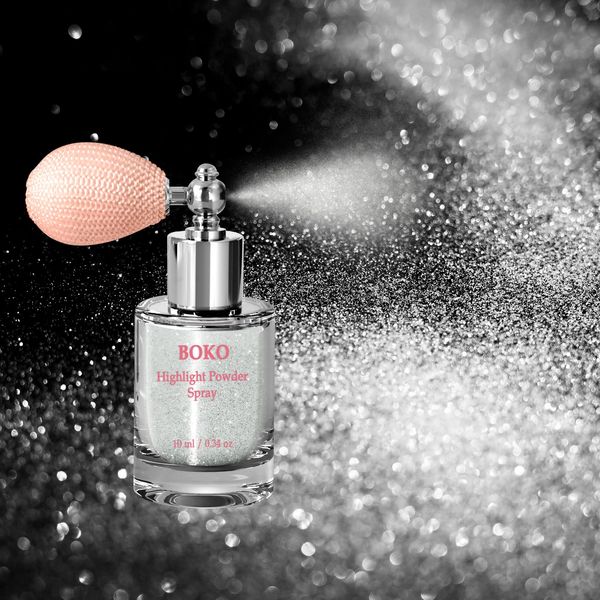 Boko Body Glitter Spray, Glitter Spray for Sparkling Body Face Hair Nail Clothes, Hair Glitter Spray Body Shimmer Powder for Highlighter Makeup Christmas Party Concert Rave Accessories - White Lily