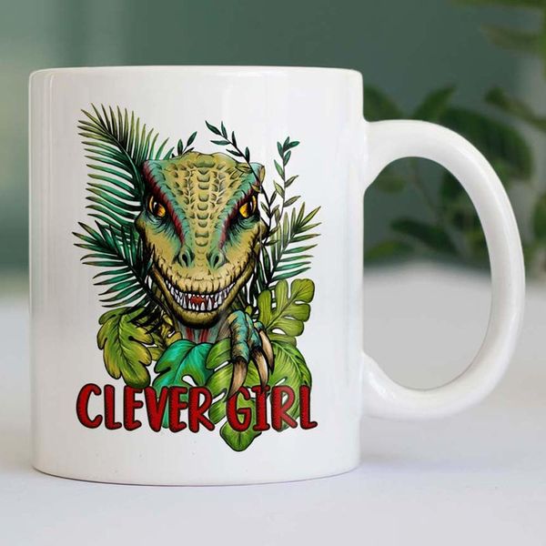 Azeeda Clever Girl Velociraptor Dinosaur Mug