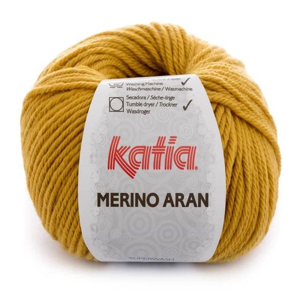 Merino Aran Wolle Katia, senffarben, Cod. 41