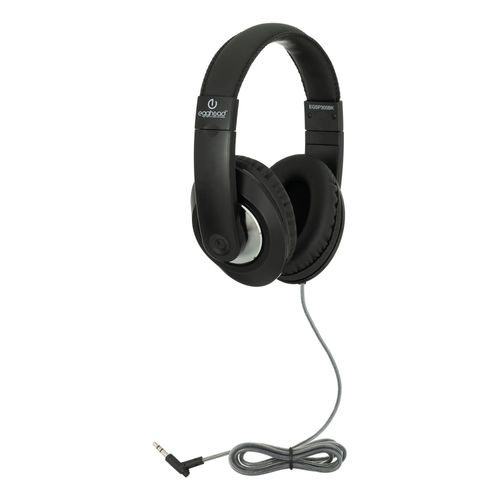 Egghead® Premium Over-Ear School Testing & Multimedia Headphone with Leatherette Cushions, Adjustable Headband, Tangle-Resistant Tri-Shield Cord, 3.5mm Plug, and 3-Year Warranty