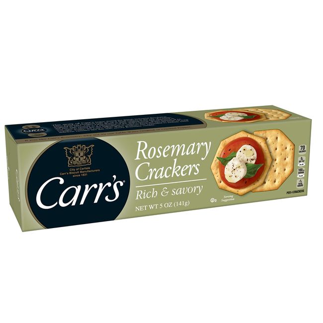 Carr's Rich and Savory Crackers, Rosemary, 5 Oz