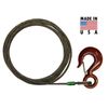 3/8" x 35' Steel Core Wire Rope Winch Line Wrecker Cable Eye Hook Latch Tow Pull