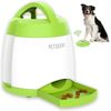 Automatic Dog Treat Dispenser with Button, Dog Button Feeder with Dual Power Sup