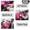 ROK Straps 10001 Adjustable Motorcycle/ATV Stretch Strap Tie-Downs, 60", Black/Blue/Yellow