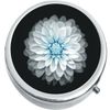 Flower on Black  Medicine Vitamin Compact Pill Box