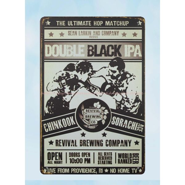  Double Black Ipa boxing metal tin sign plaque wall decor