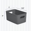 Superio 5L Small Ribbed Storage Bin- Plastic Storage Bin  (6 Pack, Grey)