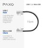 0.15m USB C to MICRO USB, OTG cable, charges Micro USB devices, angled plug, data cable, charging cable, USB 2.0