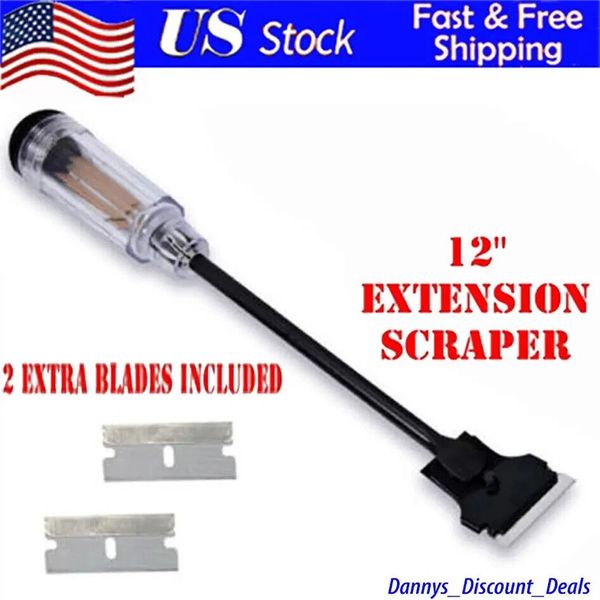 11 in Long Plastic Handle Reach Gasket Scraper With Replaceable Blade with Spare