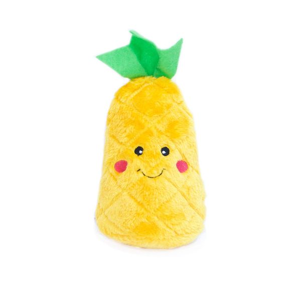 ZippyPaws NomNomz Plush Dog Toy, Stuffed Toy with Round Squeakers and Crinkles, Cute Food Character, Pineapple