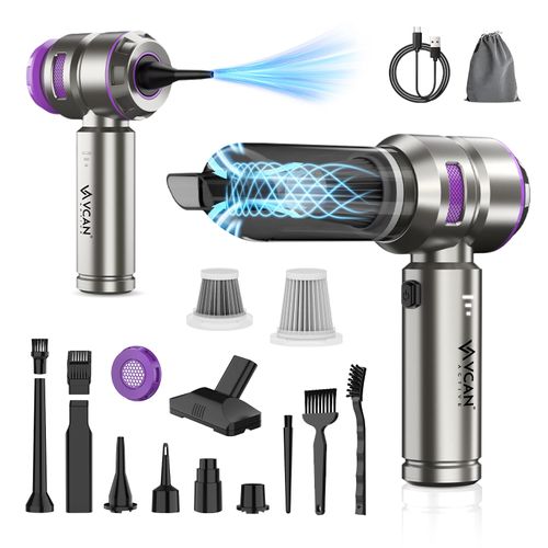 VCAN ACTIVE Car Vacuum Portable Cordless 18000PA High Power Mini Vacuum Cleaner Hand Vacuum Cordless Rechargeable, with with Brushless Motor for Car Detailing Keyboard Cleaner Home Cleaning(Purple)