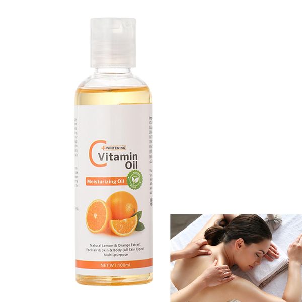 Vitamin C Oil, Massage Oils for Massage Therapy, Pain Relief Sensual Body Oil, Natural Massage Oils for Massage Therapy, Eyelashes, Hair, Eyebrows Growth, Moisturiser for Skin