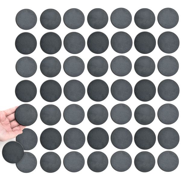 Stonehaven Miniatures 50PK - Blank Miniature Bases, 60mm Diameter - Designed for 28mm Scale Tabletop War Game Miniatures - Plastic, Black