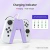 Switch Joy-Con Charging Grip for Nintendo Switch & OLED Models V Shape Switch Joy-Con Controller Charger with Indicator (Purple)
