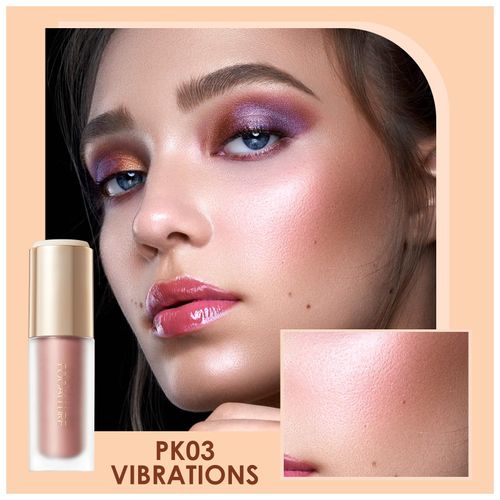 FOCALLURE Shimmer Liquid Highlighter, Smooth Cream Formula and Non-greasy Finish,Delivers a Natural Glow, Long Lasting Illuminator Highlighter Face Enhancing Makeup,Vibrations