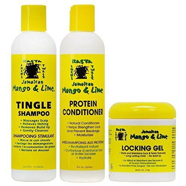 Jamaican Mango & Lime Tingle Shampoo + Protein Conditioner 8 oz + Locking Gel 6