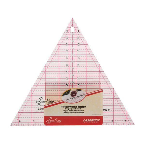 Sew Easy 60° Triangle Template – 8 x 9.25” Quilting & Patchwork Rule for Applique Sewing, Transparent Acrylic Non-Slip