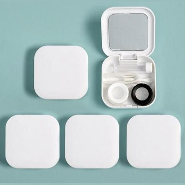 Lens Mirror Square Case 5P Set (White) Lens Storage Lens Storage Box Lens Storage Box Lens House Lens Case Lens Box Lens Par