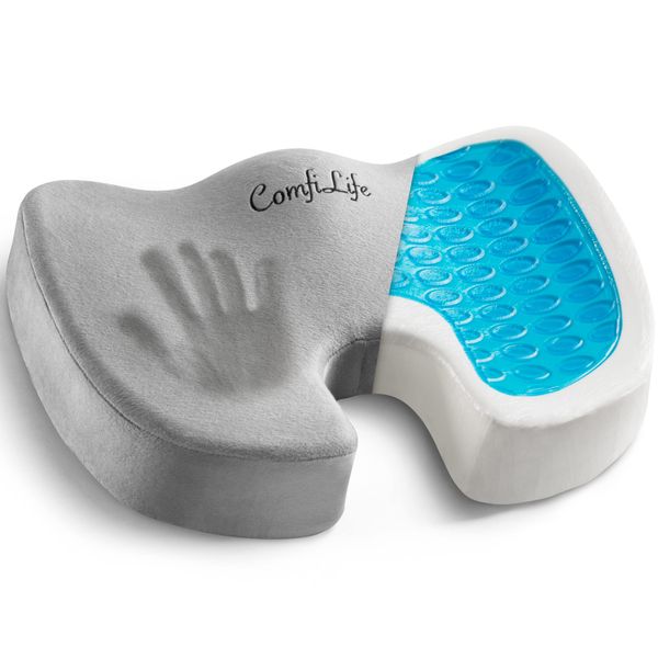 ComfiLife Gel Enhanced Seat Cushion - Non-Slip Orthopedic Gel & Memory Foam Coccyx Cushion for Tailbone Pain - Office Chair Car Seat Cushion - Sciatica & Back Pain Relief