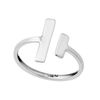 81stgeneration Women's 925 Sterling Silver Minimalist Double Bar Wraparound Adjustable Ring