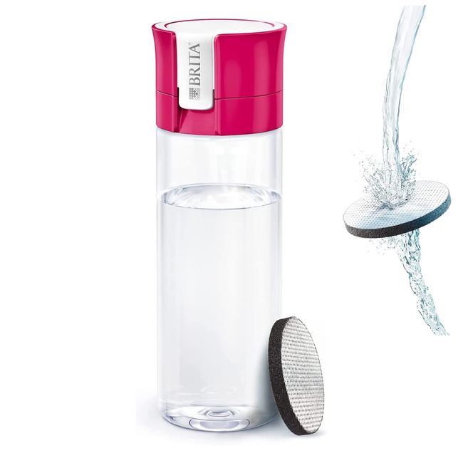 Brita Portable Water Filter Bottle, 20.3 fl oz (600 ml), Pink, Includes 1 Microdisc Filter (Authentic Japanese Product)