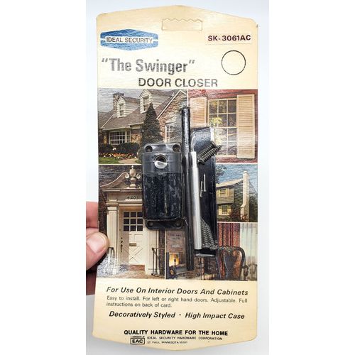 Vintage Door Closer Black Finish Up to 50lbs Ideal Security SK-3061AC NOS