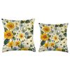 Feverfew Flower Watercolor Pattern Graphic Throw Pillow