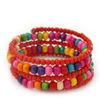 Avalaya Multicoloured Wood/Glass Bead Multistrand Flex Bracelet/Adjustable