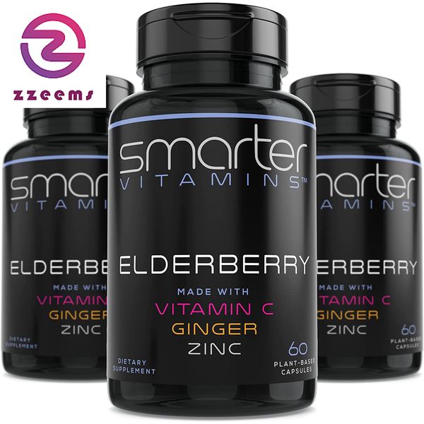3 Pack Black Elder Berry Extract Vit C Ginger Zinc Immune Support Antioxidant180