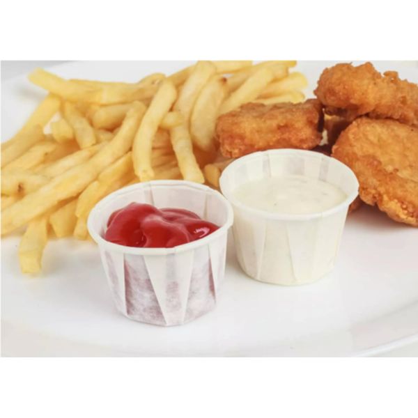 HOT BARGAINS 5000 X 1oz/30mlPaper Soufflé Cups Disposable Waxed Paper Ramekins Sauce Pots, Lots Soufflé Cups, Portion Cups, Sauce Pots, Condiment Pots, Sauce Dipping Pots (1oz)