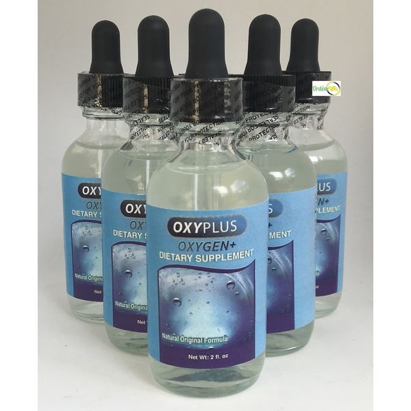 5 OXYPLUS Oxygen + Liquid Drops 2oz Dropper Cell Stabilized Oxygen Energy Health