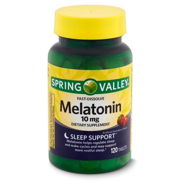 Spring Valley Fast-Dissolve Melatonin Dietary Supplement, 10 Mg, 120 Count