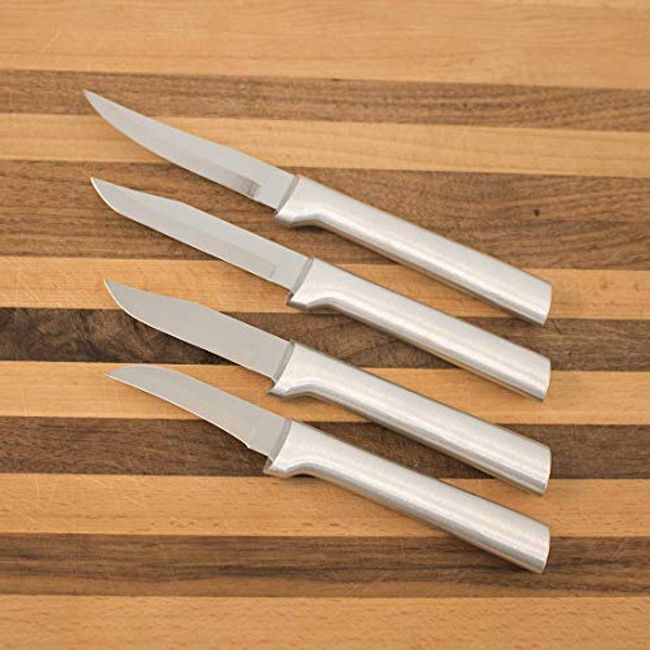 Rada Cutlery Knife 7 Stainless Steel Kitchen Knives Starter Gift Set with  Brushed Aluminum Made in USA, Silver Handle