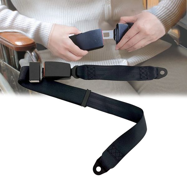 Elderly Wheelchair Seat Belt - Electric Scooters Replacement Waist Strap for Disabled Anti Slip,Adjustable up to 48"L, Quick Release Buckle (Black)