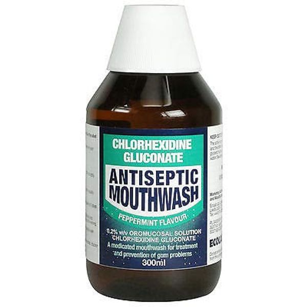 Ecolab Chlorhexidine Antiseptic Mouthwash, Peppermint Flavour, 300ml