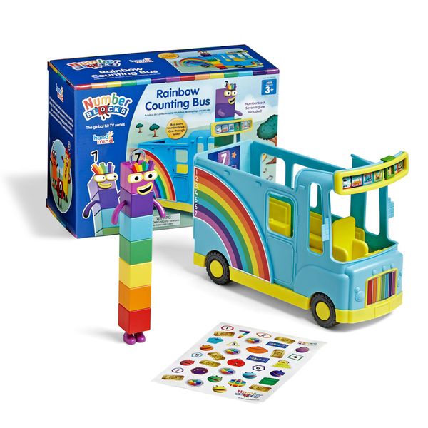 hand2mind Numberblocks Rainbow Counting Bus, Music Toys for Kids Ages 3-5, Toddler Musical Toys, Play Figure Playsets, Number Toys, Preschool Learning Toys, Math Toys, Birthday Gifts for Kids