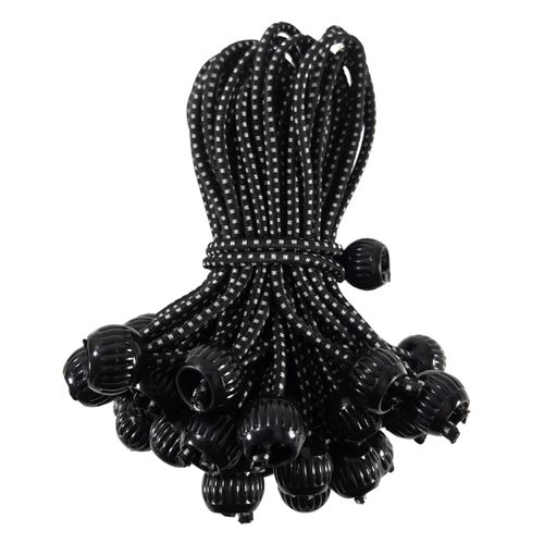 Joneaz Bungee Cords with Small Balls 4 inch 40 Pack, UV Resistant and Light Duty, Hight Elastic