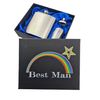 Best Man Gift Box Hip Flask Set (hipbox-Bestman)
