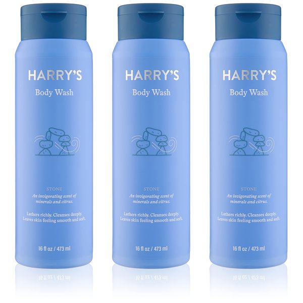 Harry's Men's Body Wash Shower Gel - Stone, 16 Fl Oz (Pack of 3)